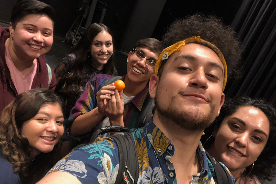López with members of the Brown Bag Theater Company, a UCI student theater group. (Photo courtesy of Jesús López Vargas)