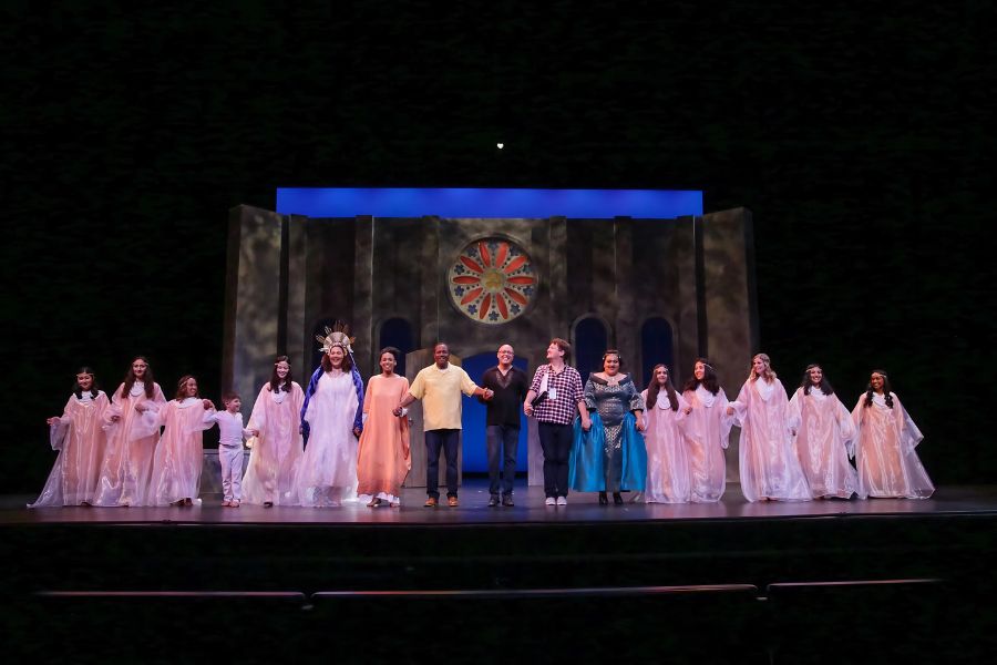  Taylor (center) served as the Artistic Director for the Department of Music's production of Puccini’s "Suor Angelica" in 2018 at the Irvine Barclay Theatre. (Photo: Skye Schmidt Varga)