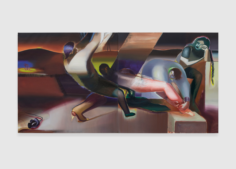 "Dirty Elements," 2019, Oil on Linen, Diptych 78.75 x 157.5 inches (200 x 400 cm)