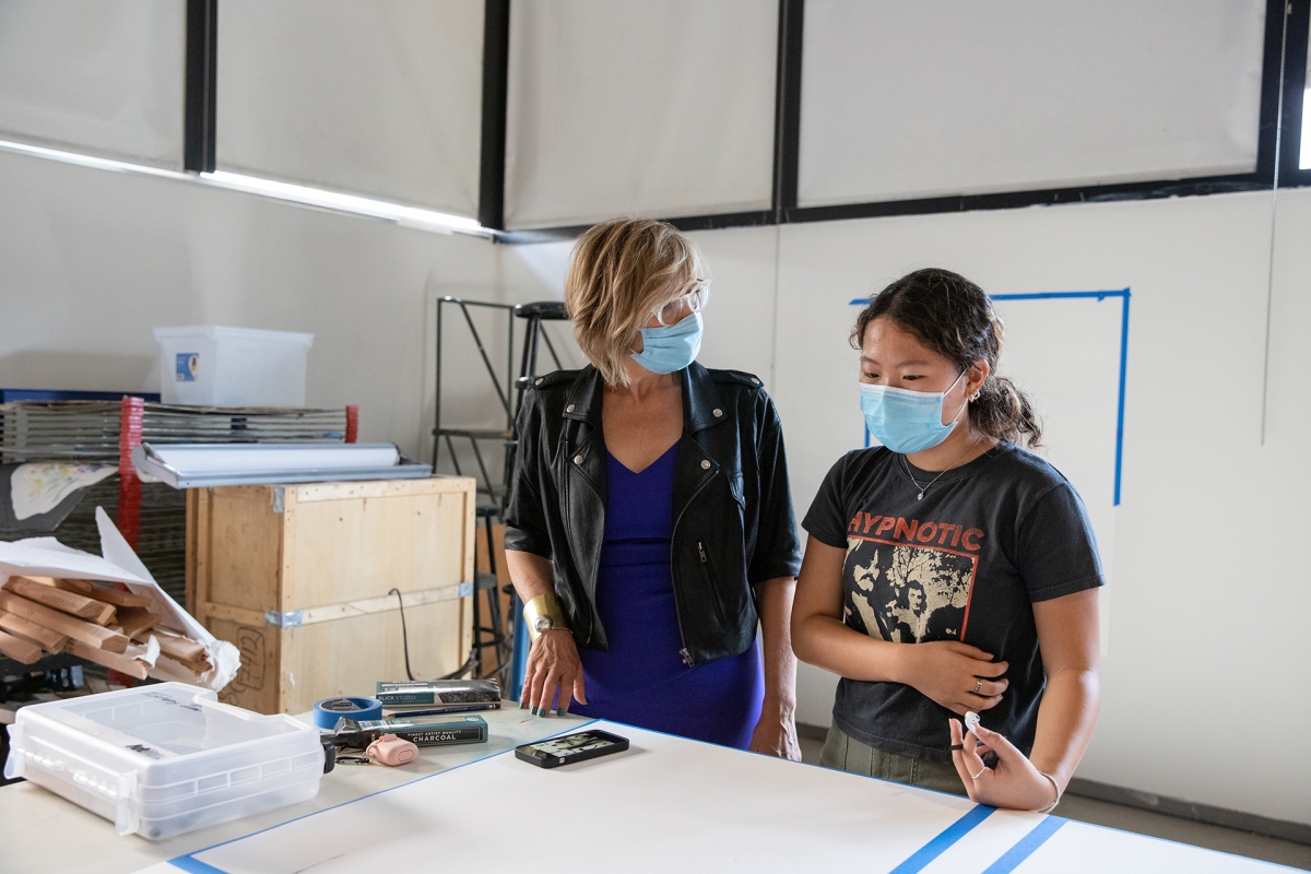 Dean Tiffany Ana Lopez and art student