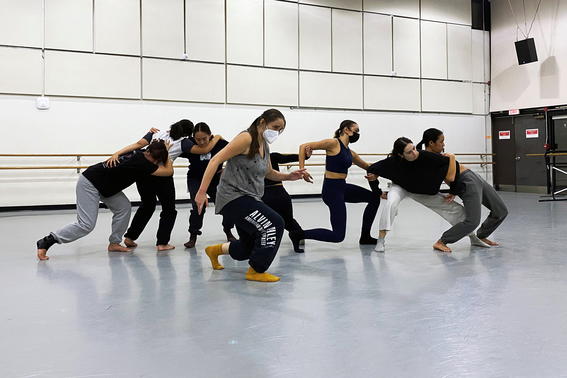 New Slate choreographer Ari Pulido, M.F.A. ’24, rehearses with her cast.