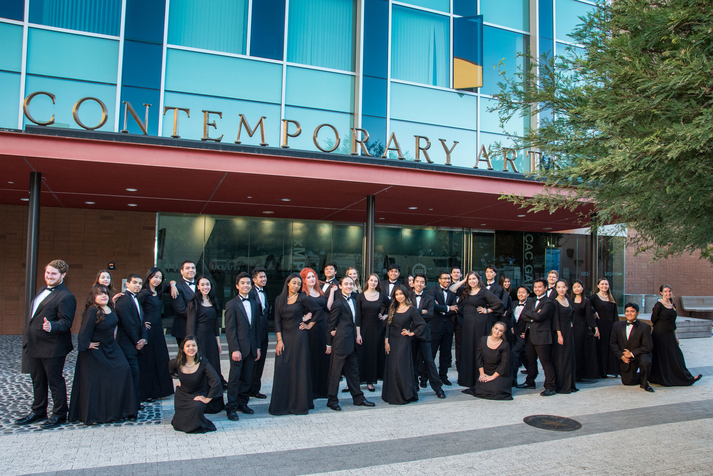 UCI Choir in front of Contemporary Arts Center 
