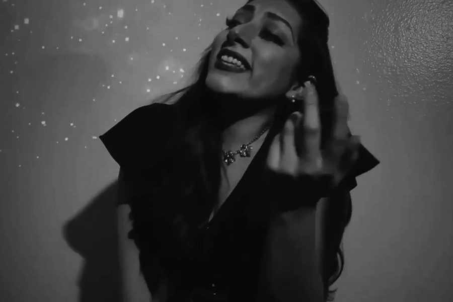 Screenshot from "Juntos y Unidos" written by Brenda Zapata and performed by Lucy Valero (South Coast Repertory/YouTube)