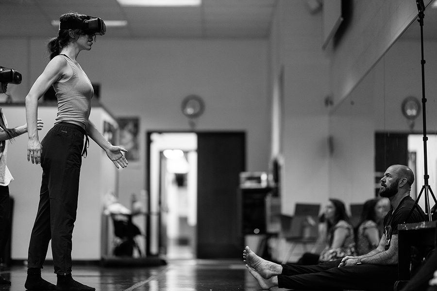 Chad Michael Hall rehearsing screendance performance. Photo by Ryan Andrew Bruce.