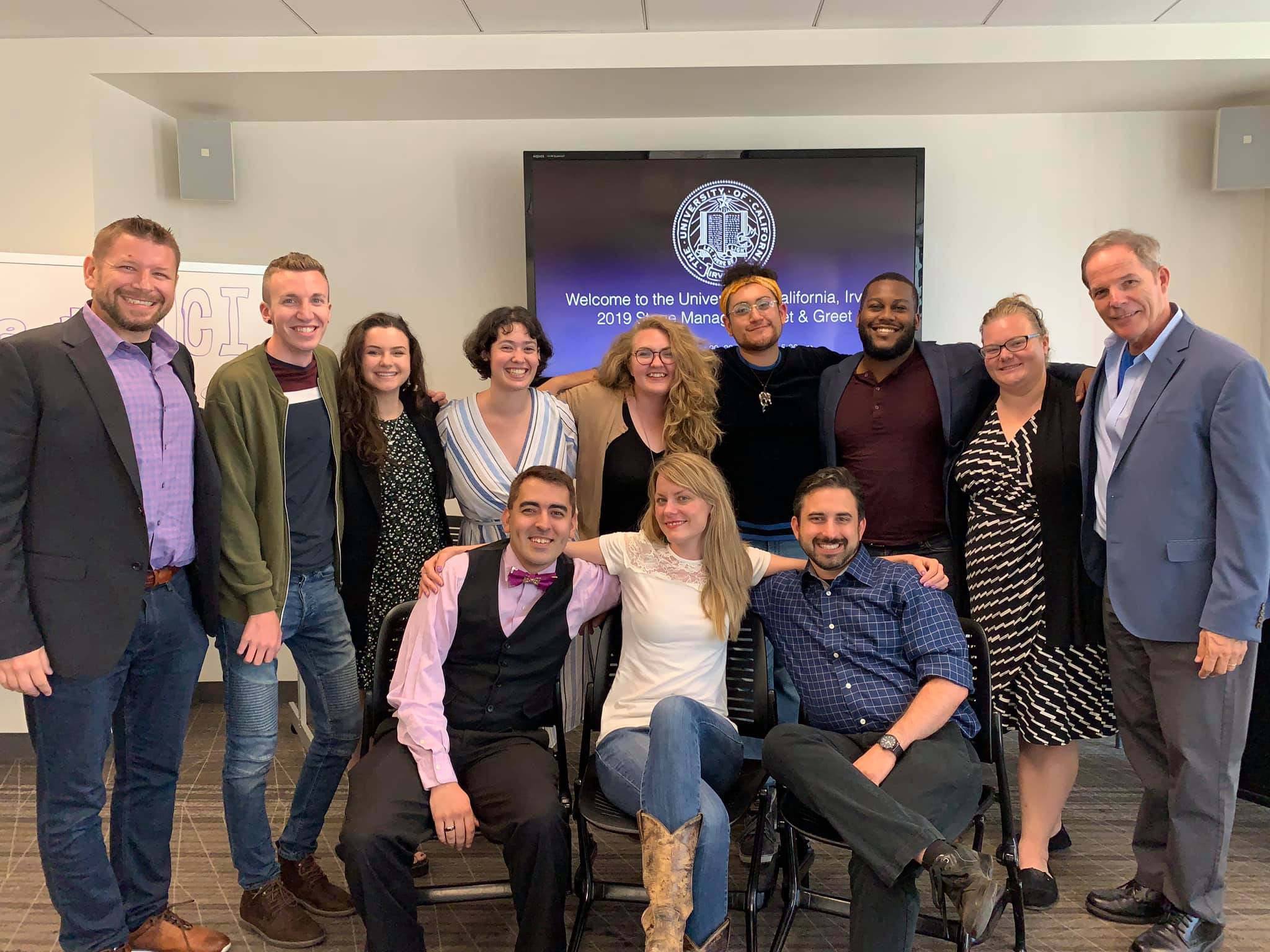 Avery Evans (top, third from right) and the cohort of UCI Stage Managers from Sept. 2019