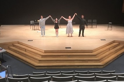 The cast of “The Impresario” at rehearsal (Photo Credit: Emma Ginzel)