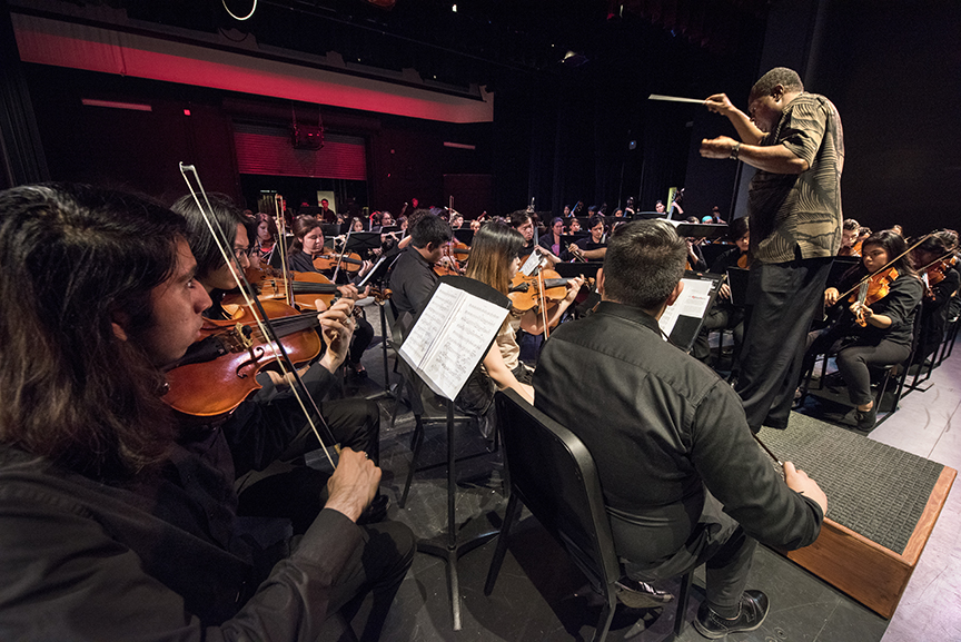 Dr. Stephen Tucker conducting Santa Ana High School Symphony Orchestra