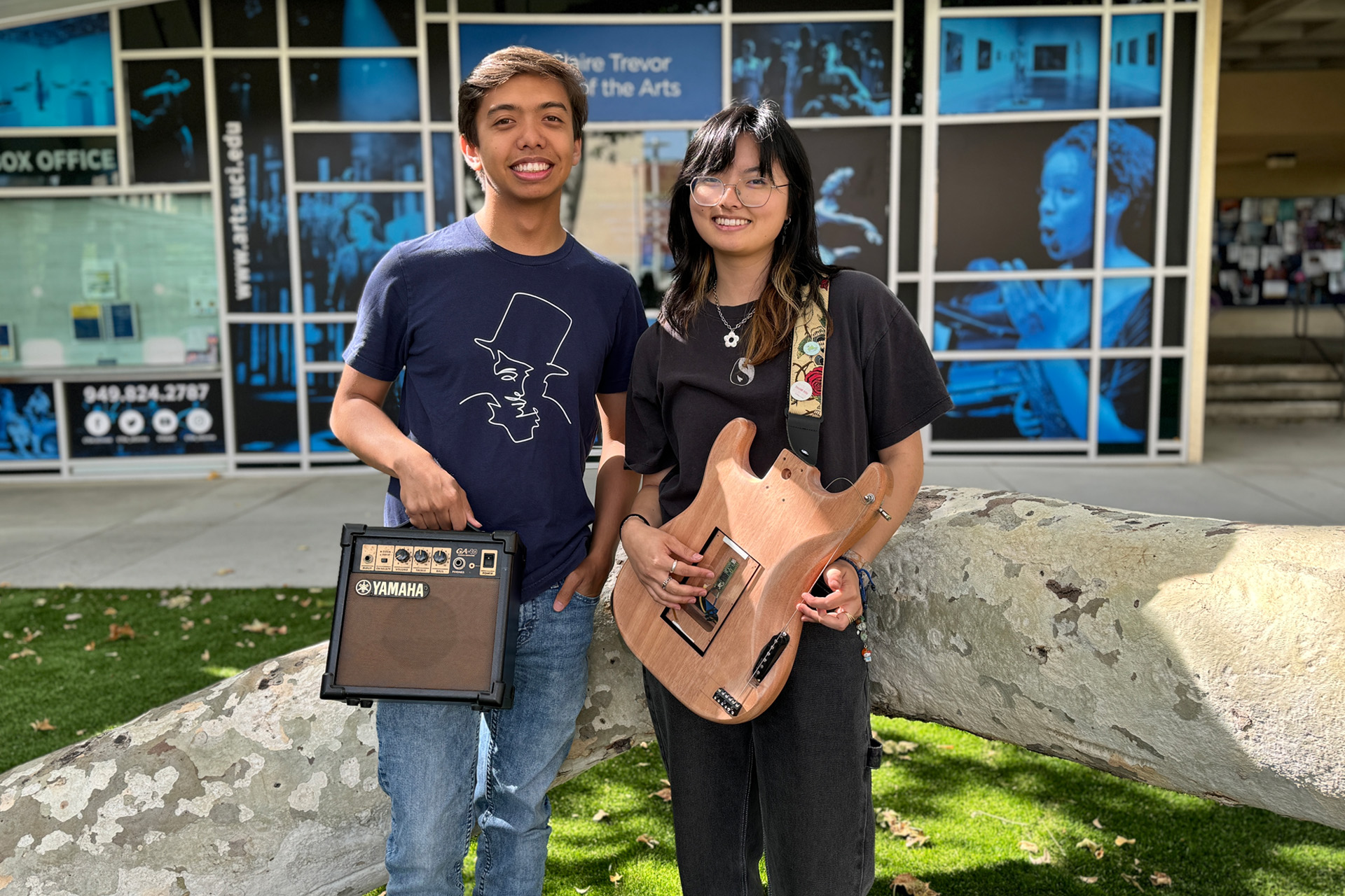 (left to right) Yasper De Jong and Aejin Yi with their project, The EXTAR (expression and guitar).