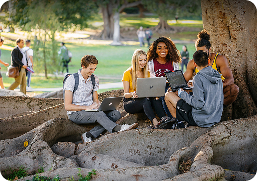 Students outside at UCI Arts