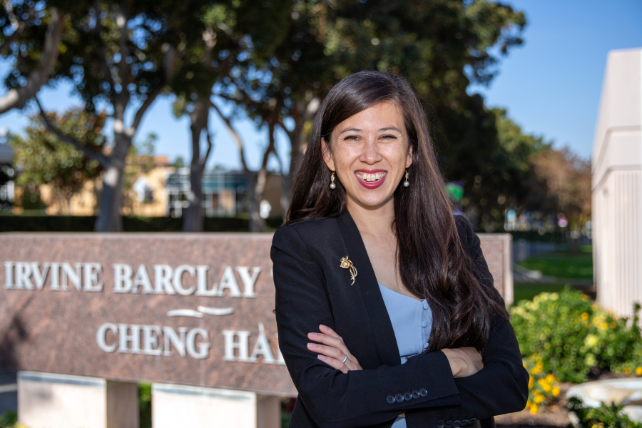 Image: Michelle Maas Brouwer outside the Irvine Barclay Theatre. Photo by Emily Zheng.