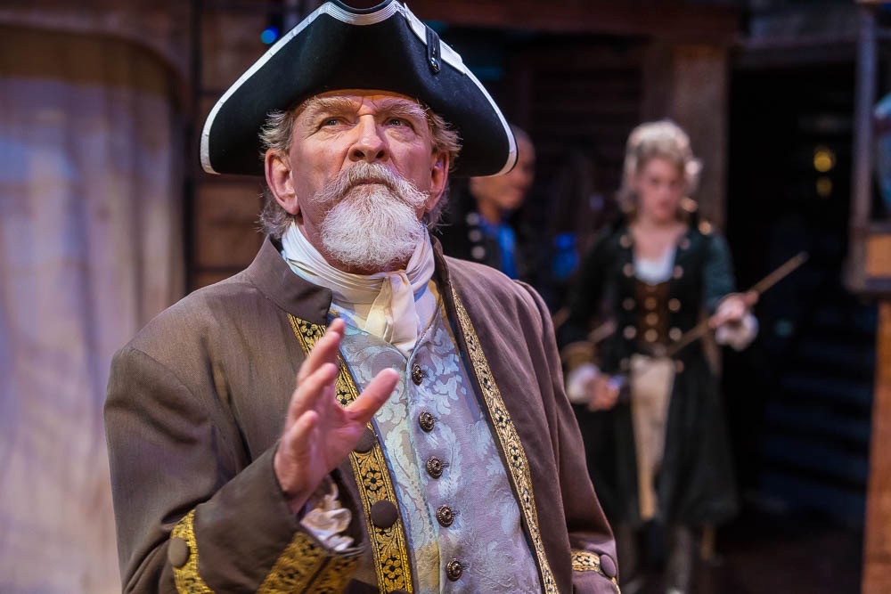 David Golbeck performs in THE TEMPEST (male actor in period costume performs onstage during a theatrical production)