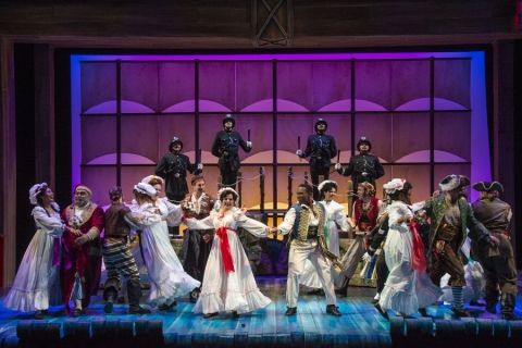  Jalon Matthews, M.F.A. ’20 (center right), in the cast of Pirates of Penzance